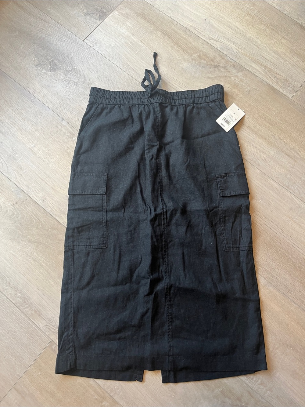 🆕 A new day Black Midi Cargo Skirt linen blend